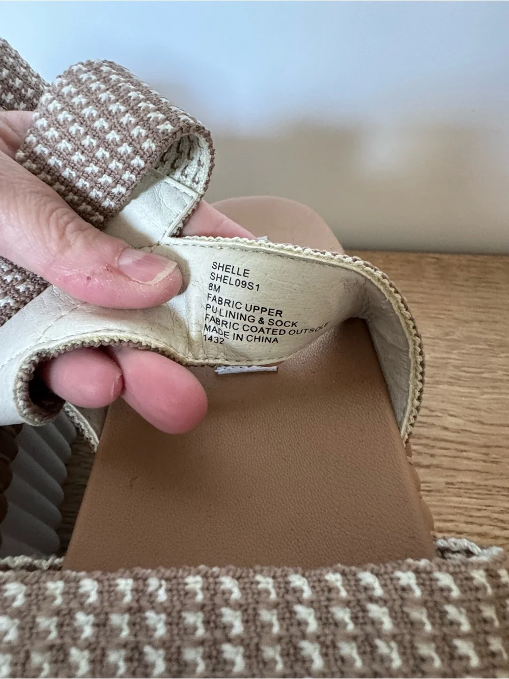 Steve Madden Taupe and Cream Woven Platform Sandal Size 8